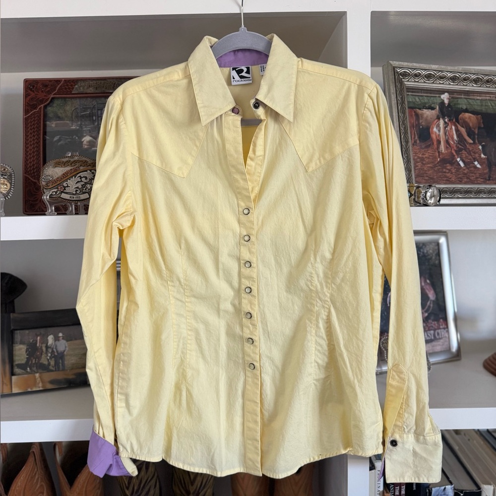 Vintage Rockies Snap Longsleeve Shirt Yellow